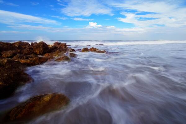 Beautiful silky smooth water at Yarada Beach, Visakhapatnam