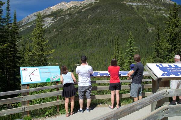 Yoho National Park featuring tranquil scenes, views and signage