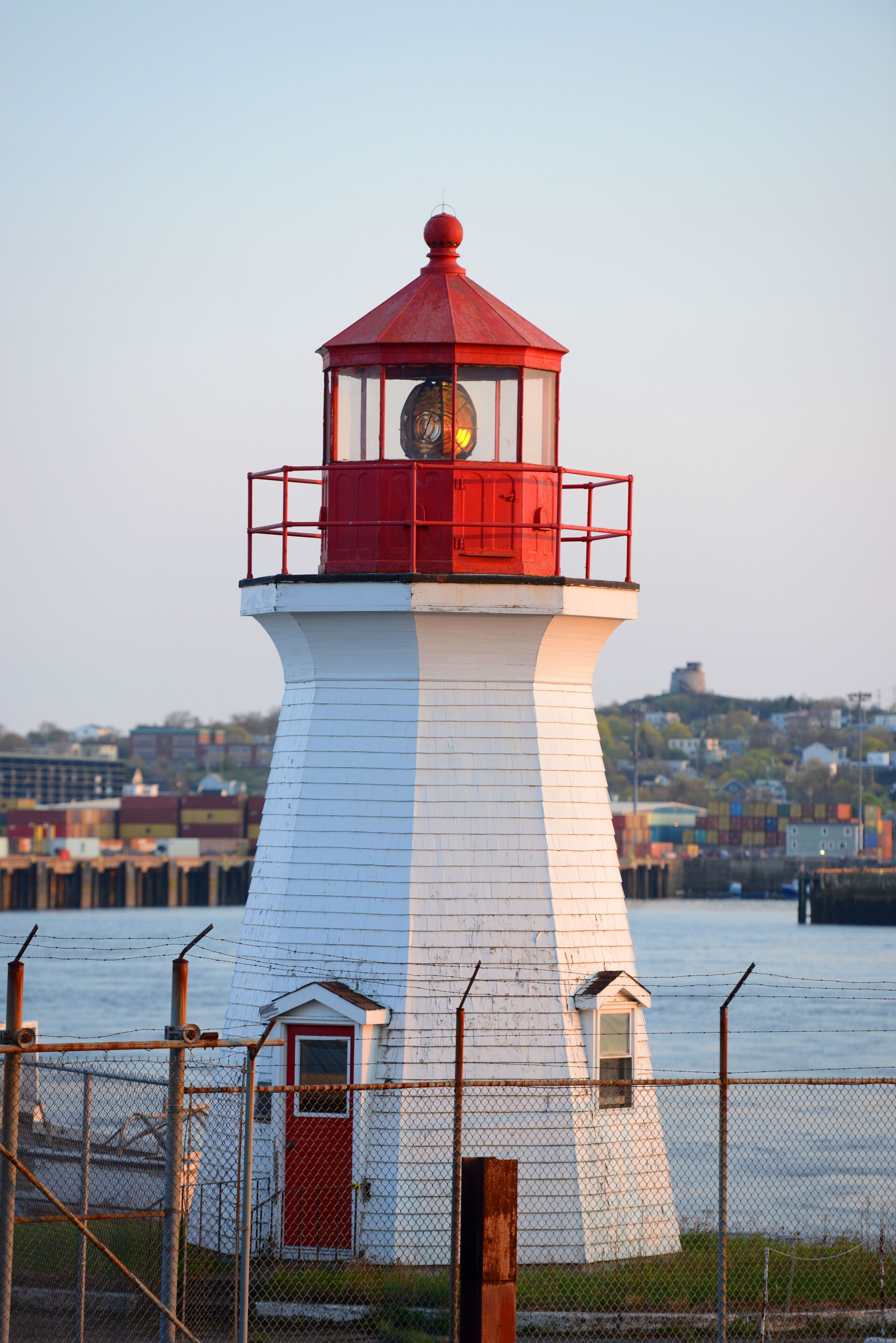 Saint John Coast Guard Base Lighthouse in Saint John Harbour, Saint John, New Brunswick, Canada.