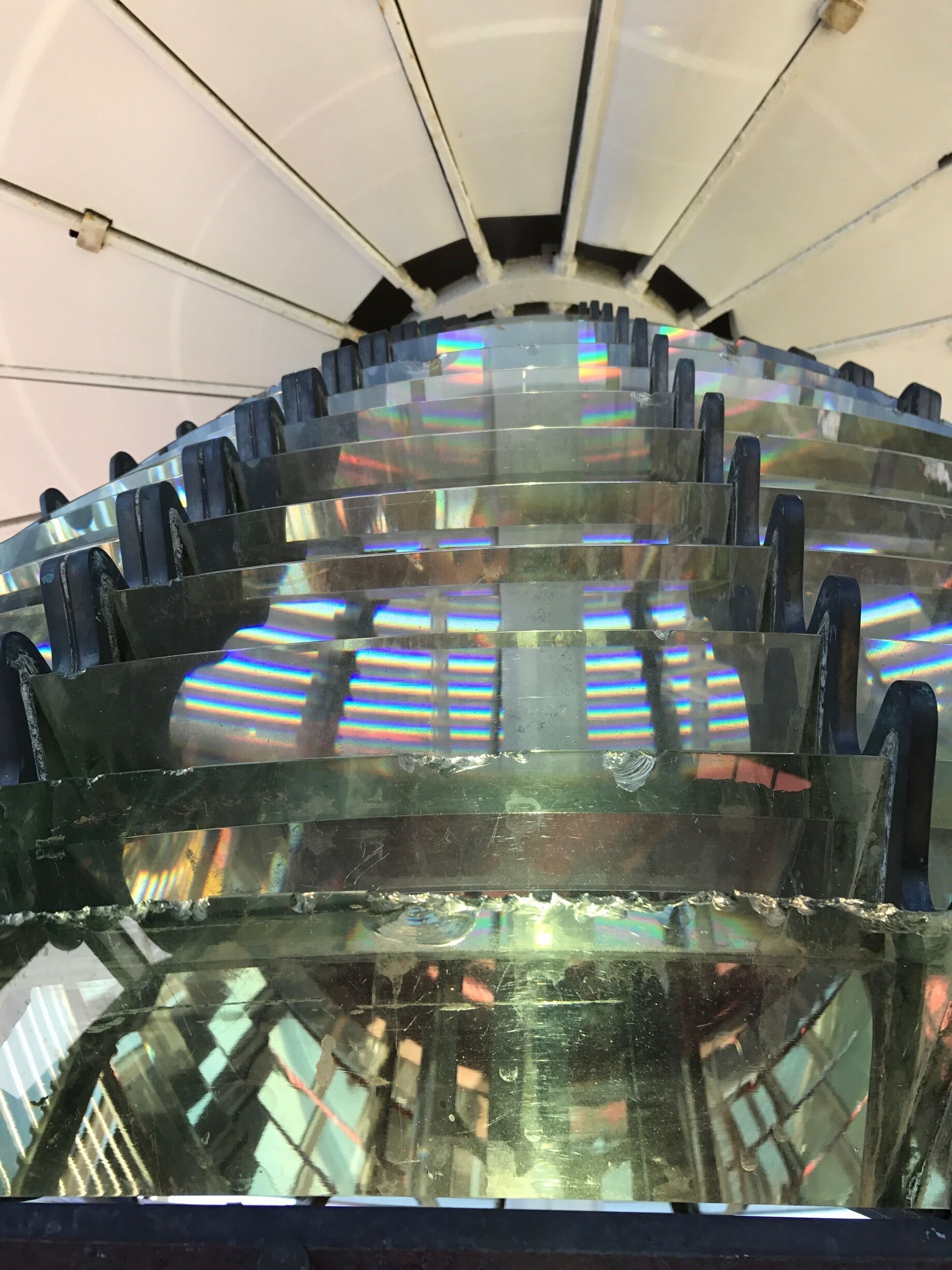 Prism glass that surrounds the light on top of the lighthouse. #patterns