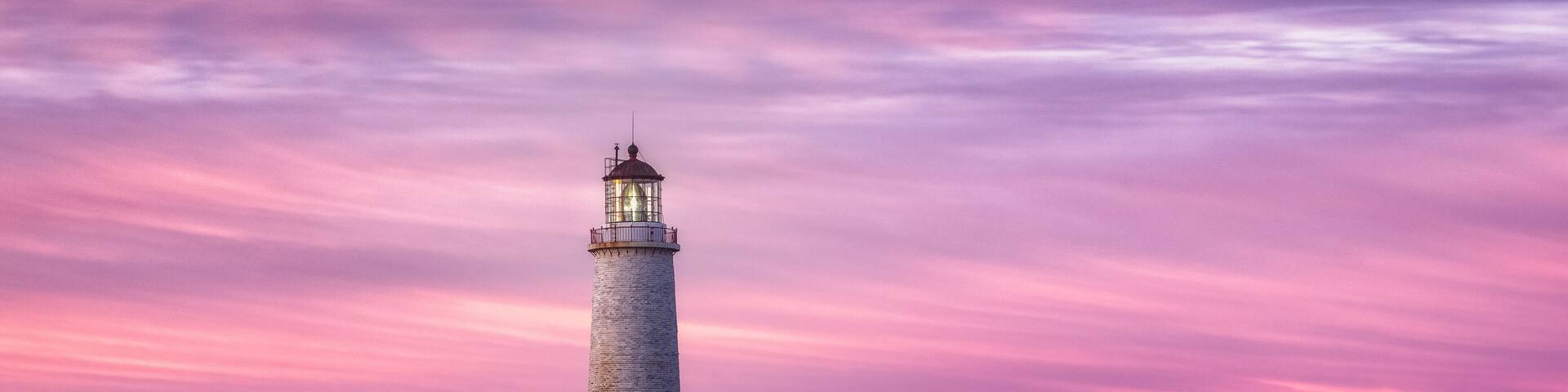 Cap-des-Rosiers Lighthouse, Forillon National Park, Gaspesie, Quebec, Canada