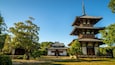 Hokiji Temple which includes a temple or place of worship and heritage elements