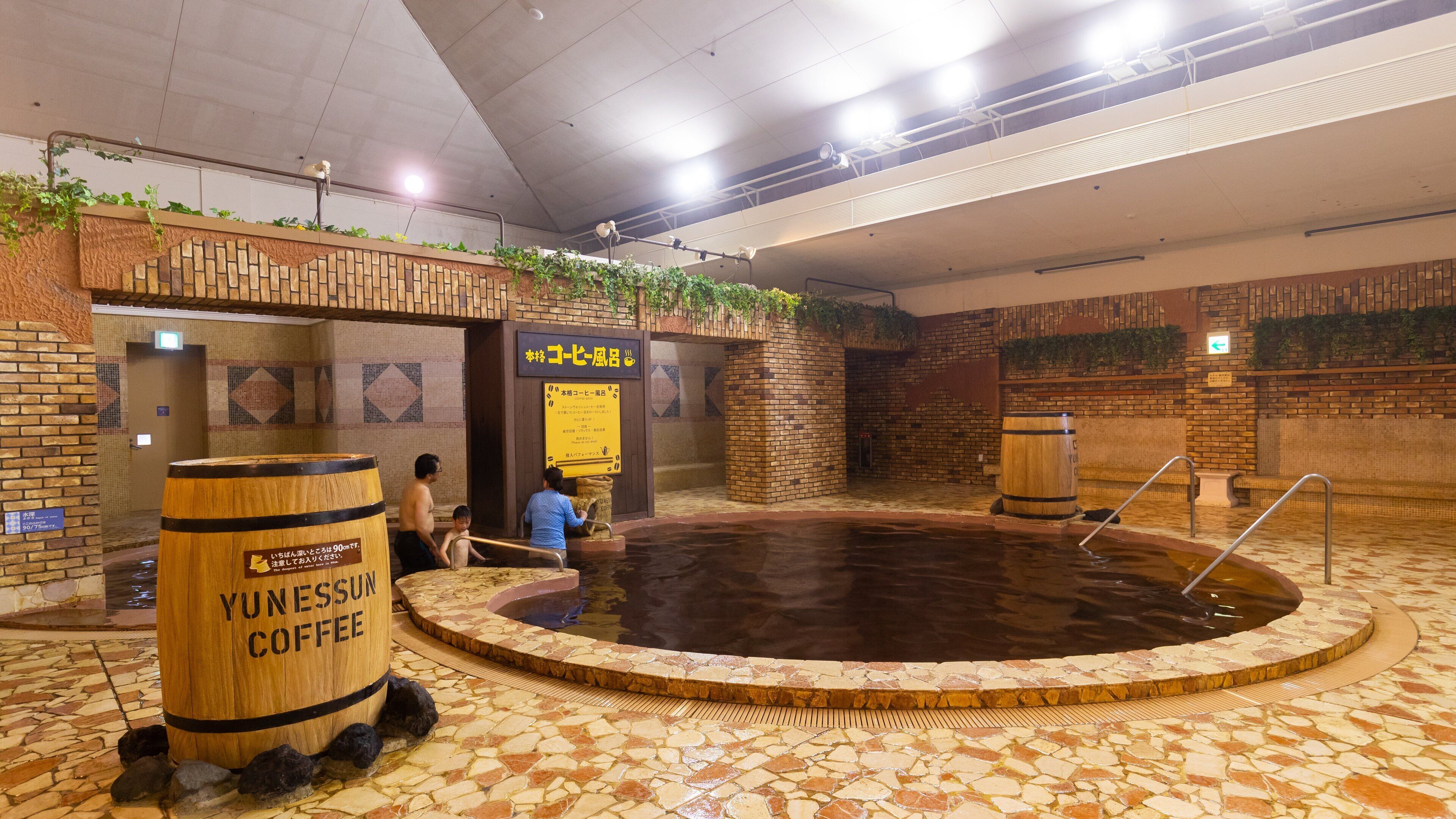 Hakone Kowakien Yunessun which includes interior views and a pool as well as a family