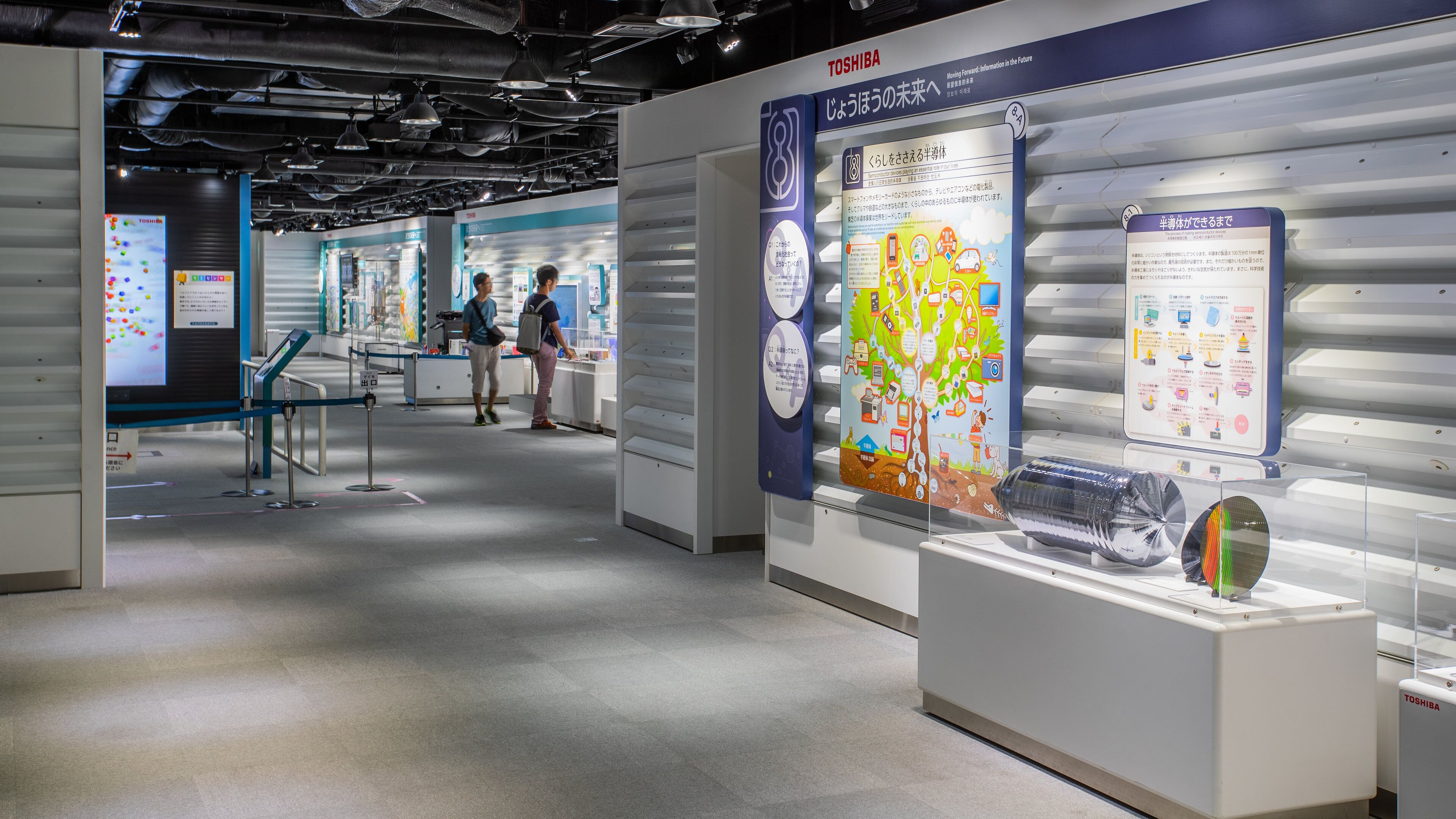 Toshiba Science Museum featuring interior views and signage