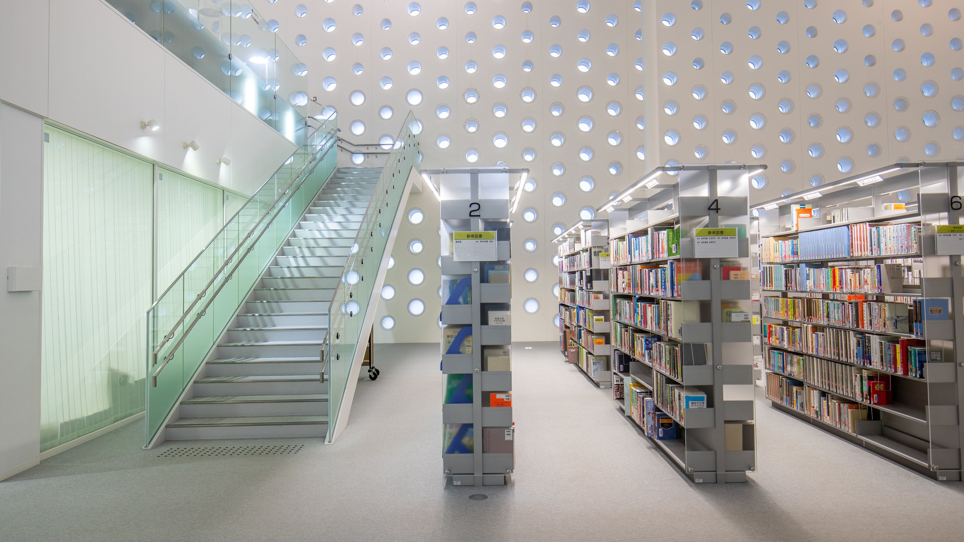 Kanazawa Umimirai Library which includes interior views
