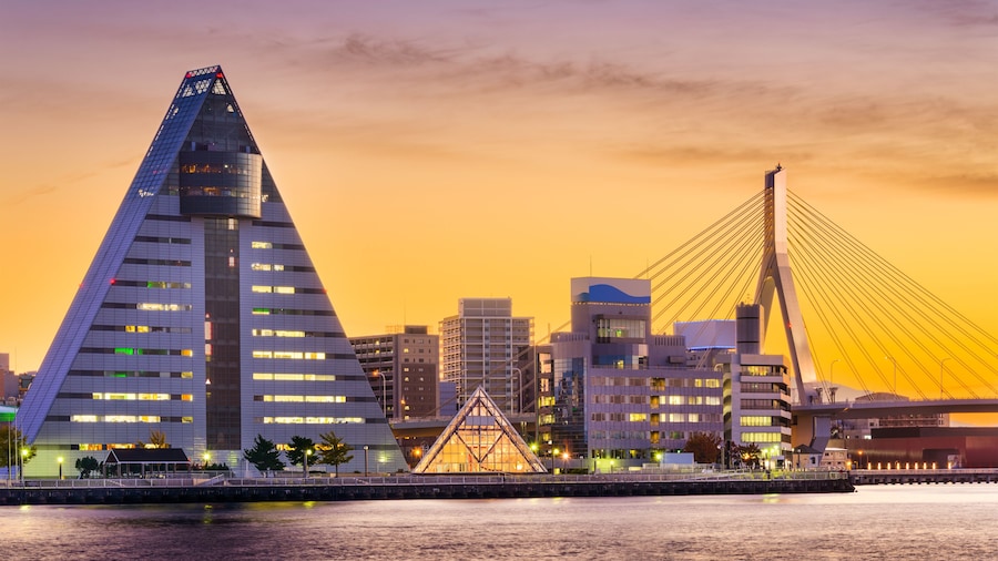 Aomori, Japan downtown Skyline.