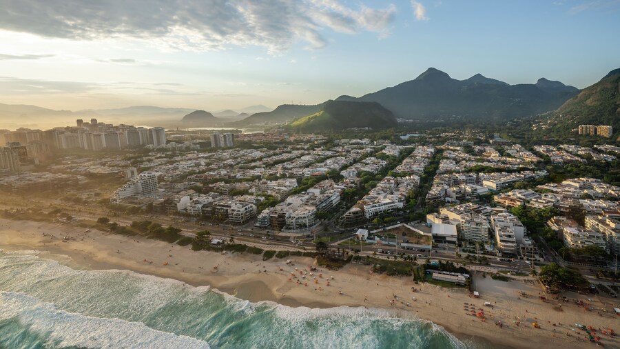 Aerial view of Barra da Tijuca and Pepe beach - Rio de Janeiro, Brazil