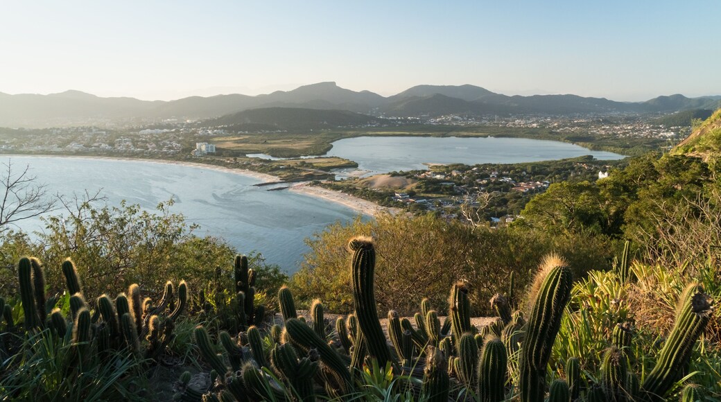 View over Itaipu Beach in Niteroi, Rio de Janeiro, from the Morro das Andorinhas mountain hike.