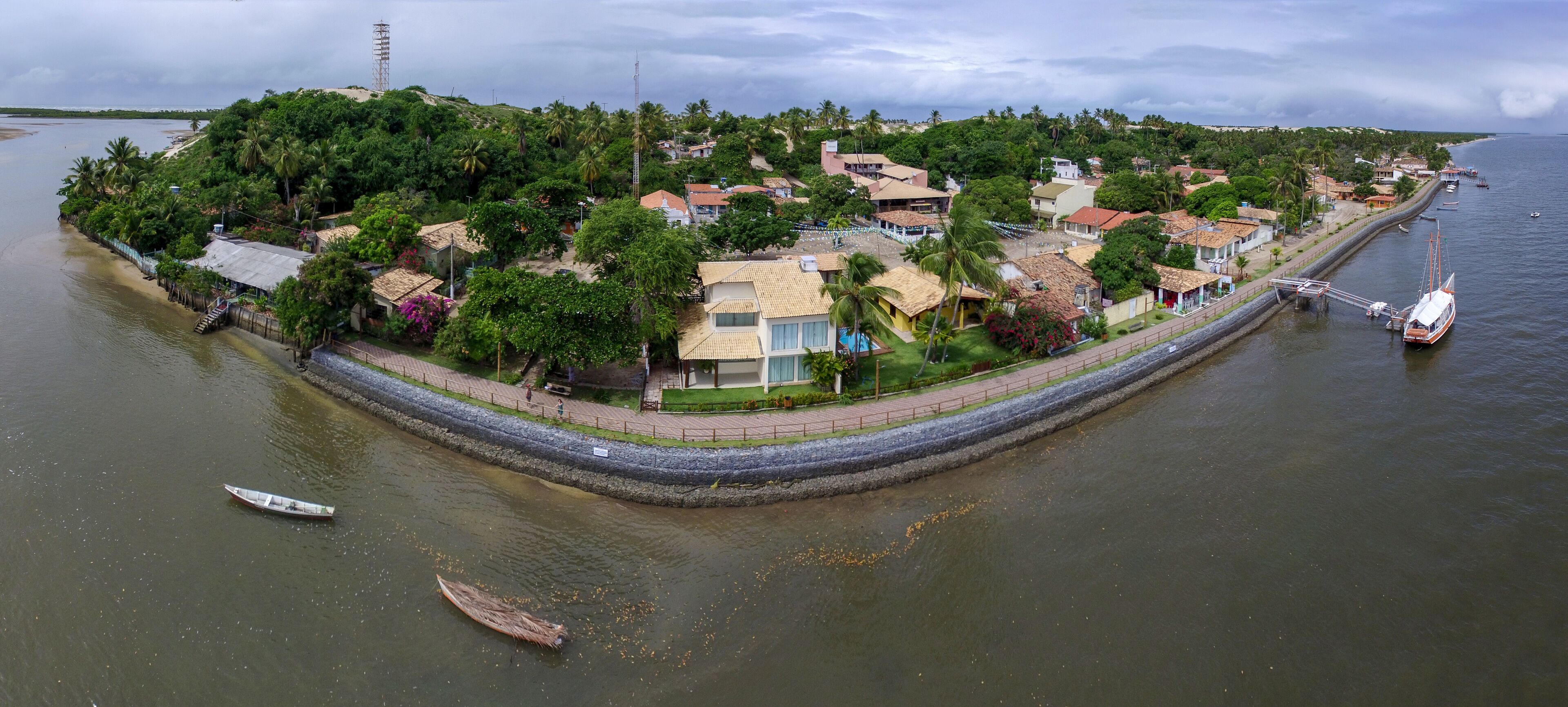 Aerial view of Mangue Seco, Jandaira, Bahia, Brazil