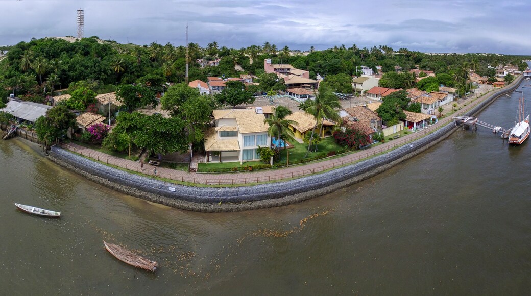 Aerial view of Mangue Seco, Jandaira, Bahia, Brazil