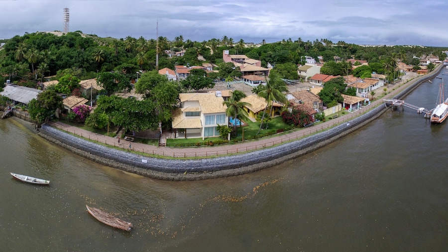 Aerial view of Mangue Seco, Jandaira, Bahia, Brazil