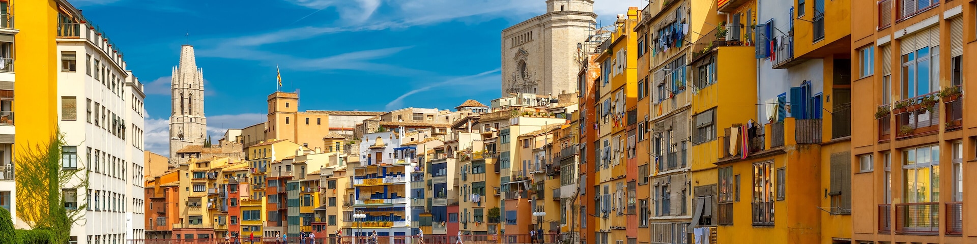 Colorful houses in Girona, Catalonia, Spain