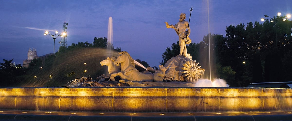 Goya Pantheon illuminated at night in Madrid showcasing architectural beauty and serene ambiance