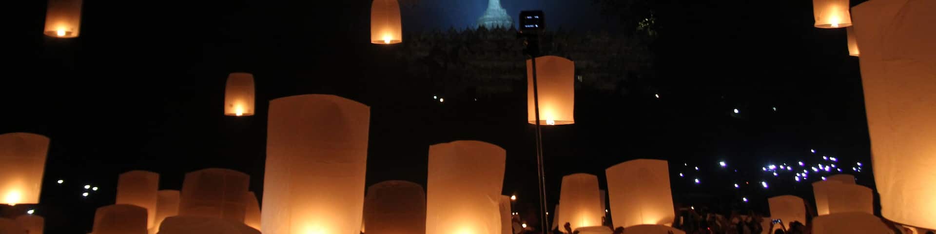 Vesak Lantern Festival in Borobudur Temple Central Java Indonesia