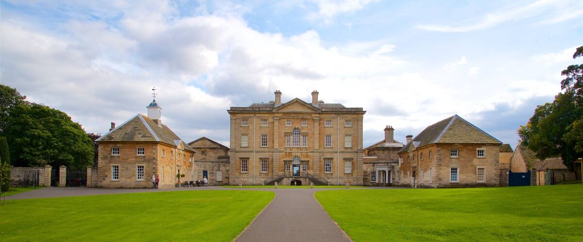 Cusworth Hall featuring a park and heritage architecture