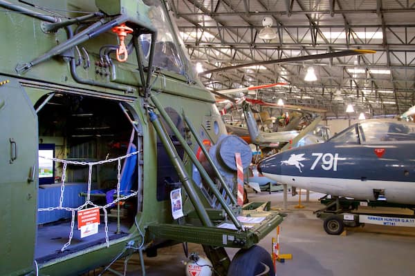 South Yorkshire Aircraft Museum featuring military items, interior views and aircraft