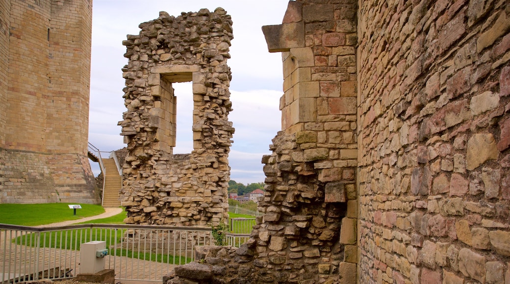 Conisbrough Castle which includes building ruins