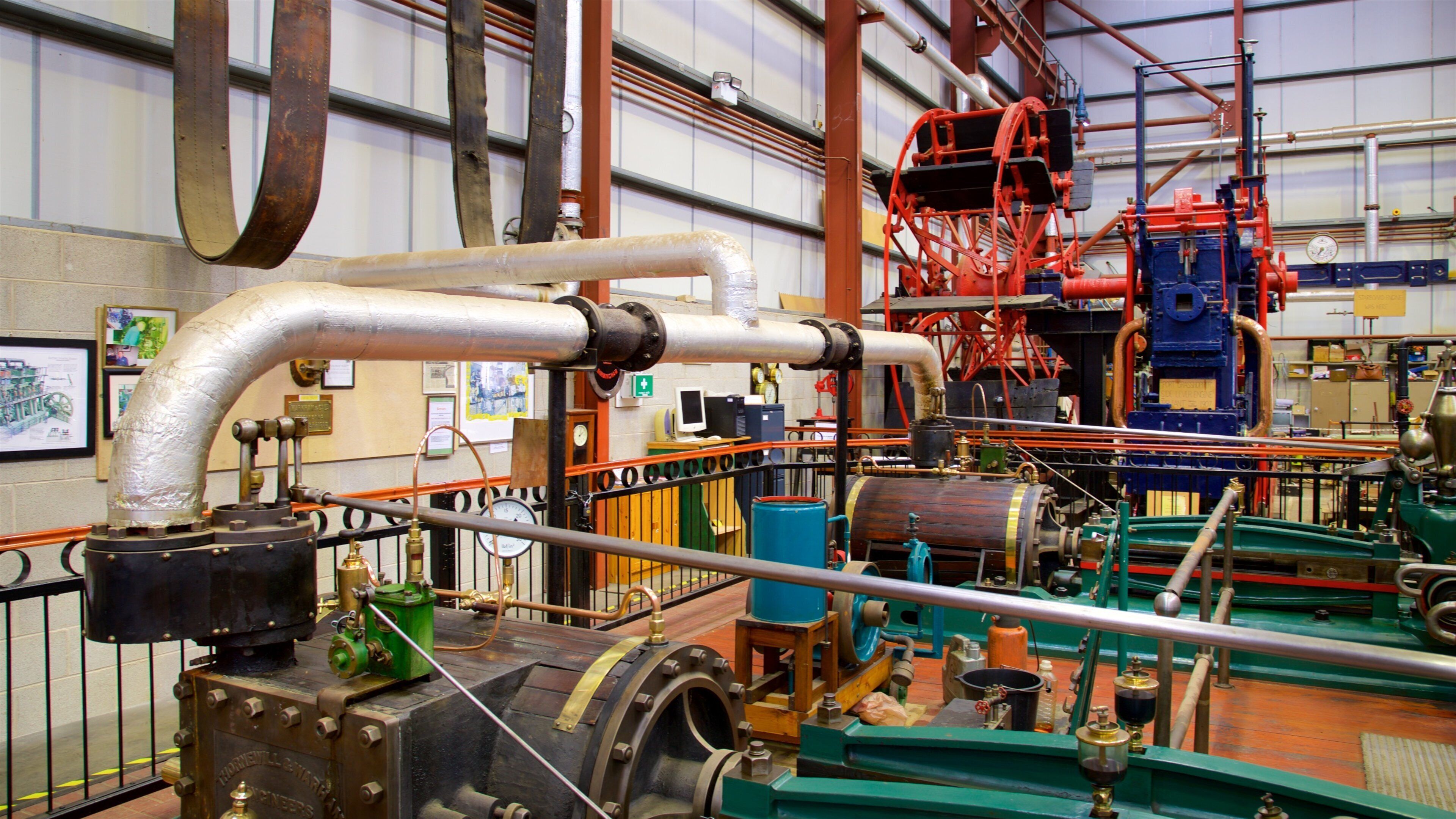 마크햄 그레인 스팀 박물관 을 특징 실내 전경 과 문화유산 요소