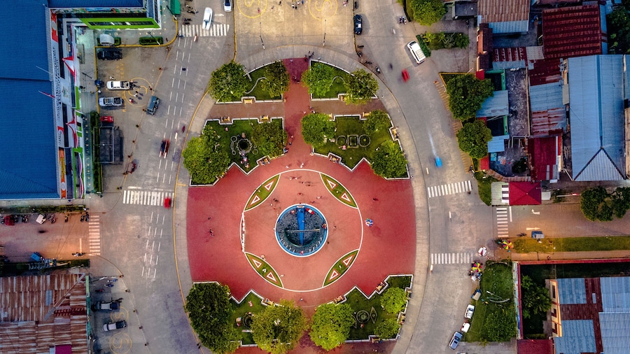 FOTOGRAFIA CENITAL DE LA PLAZA DE ARMAS TINGO MARIA 2022