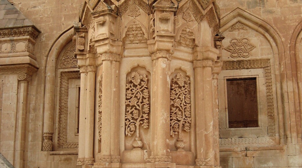 Tree of life carvings inside the Ishak Pasha Palace.