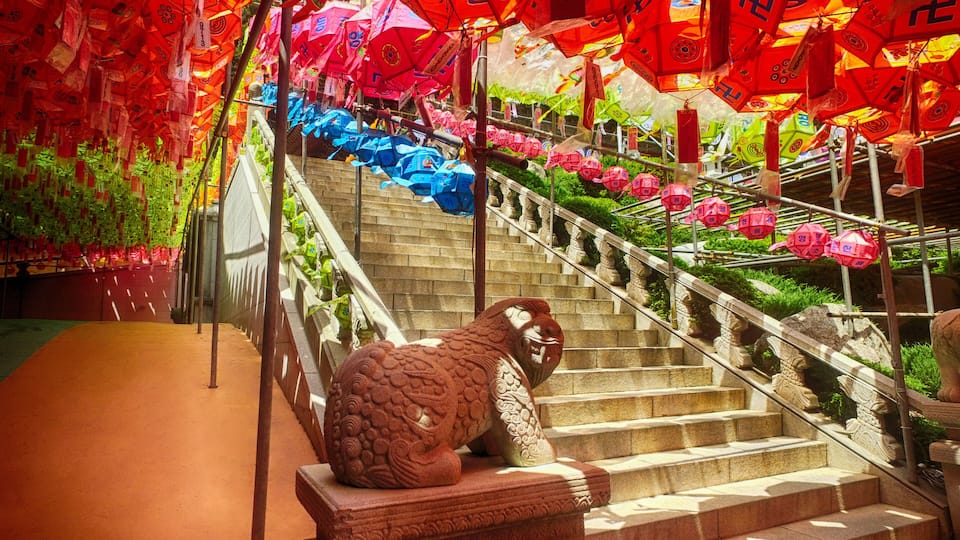 Lotus Lantern Festival in Samgwangsa Temple, Busan, South Korea, Asia
