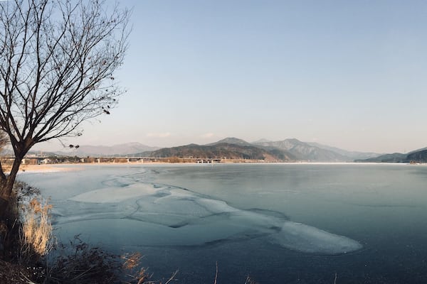A winter panorama Yangpyeong of Korea, dumulmeori