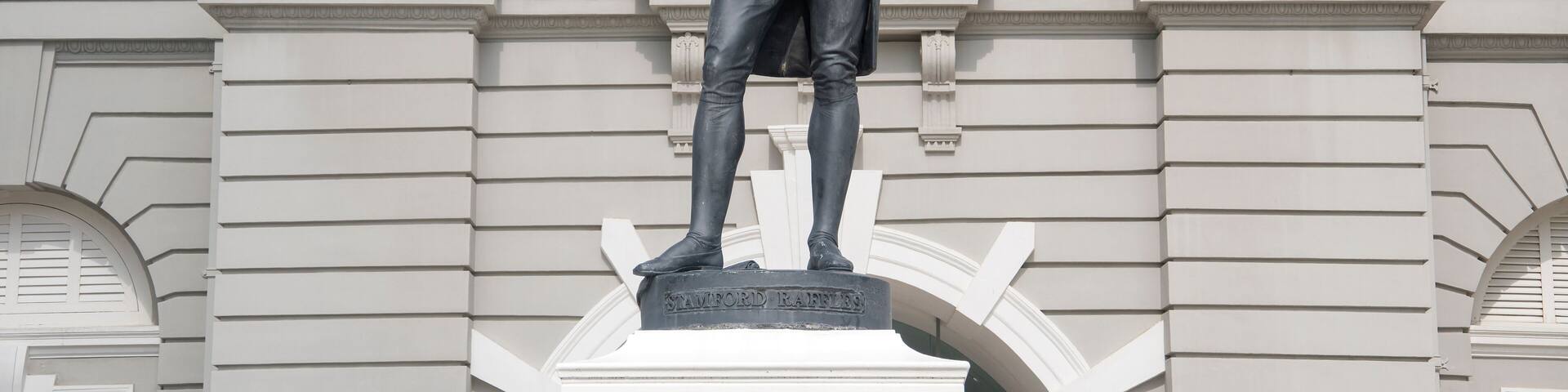 Bronze statue of Stamford Raffles, founder of modern Singapore