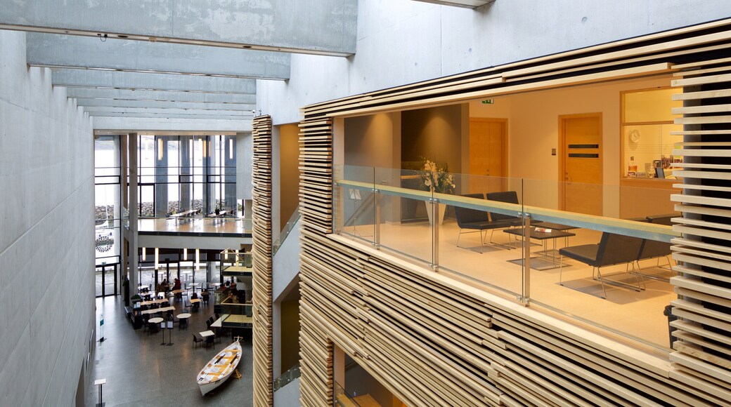 Akureyri which includes modern architecture and interior views