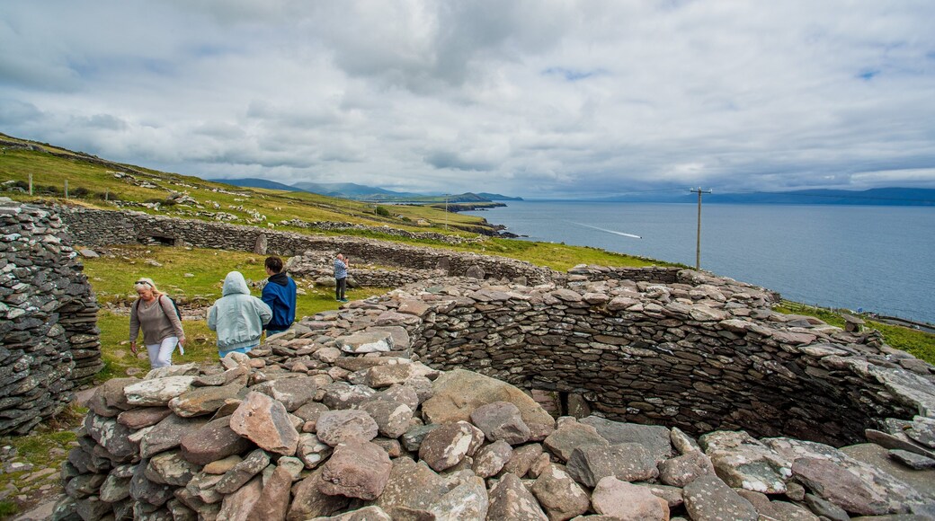 Fahan BeeHive Huts showing heritage elements as well as a small group of people