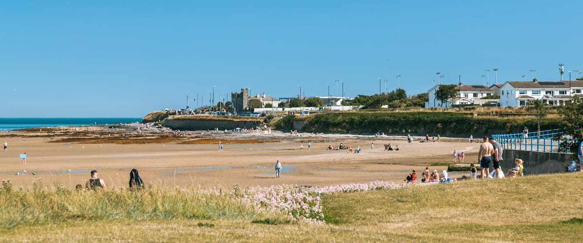 Malahide Beach showing general coastal views and a sandy beach