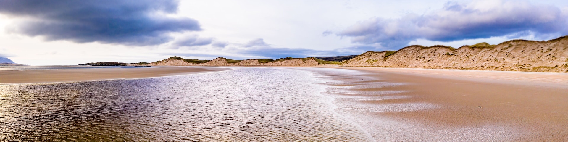The landscape of the Sheskinmore Nature Reserve between Ardara and Portnoo in Donegal - Ireland