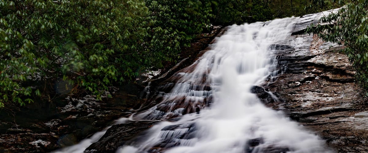 Long exposure shot of the Helton Creek Falls, Blairsville