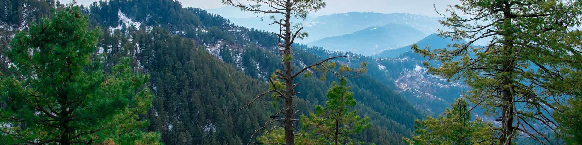 Early morning landscape view of Mall Road Muree Hill