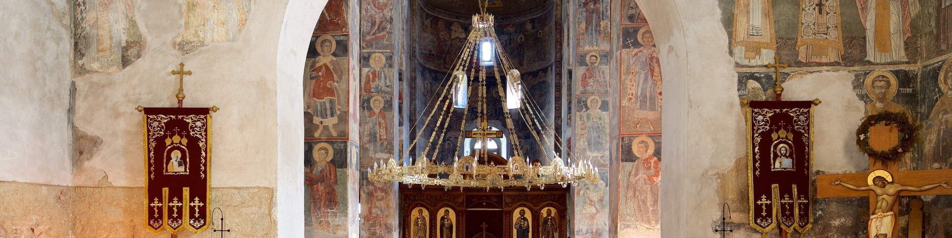 Novi Sad showing a church or cathedral, interior views and heritage elements