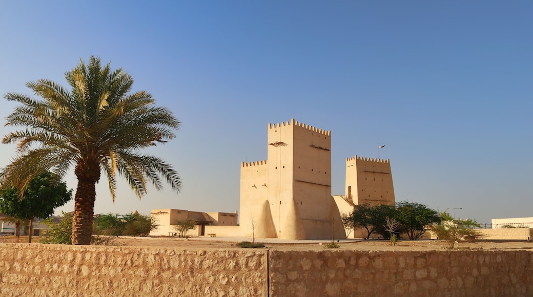 View of Barzan Towers(Umm Salal Mohammed Towers) were constructed in late 19th century and rebuilt in 1910 by Sheikh Mohammed bin Jassim Al Thani in Doha, Qatar
