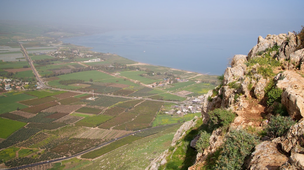 Mount Arbel showing tranquil scenes and general coastal views
