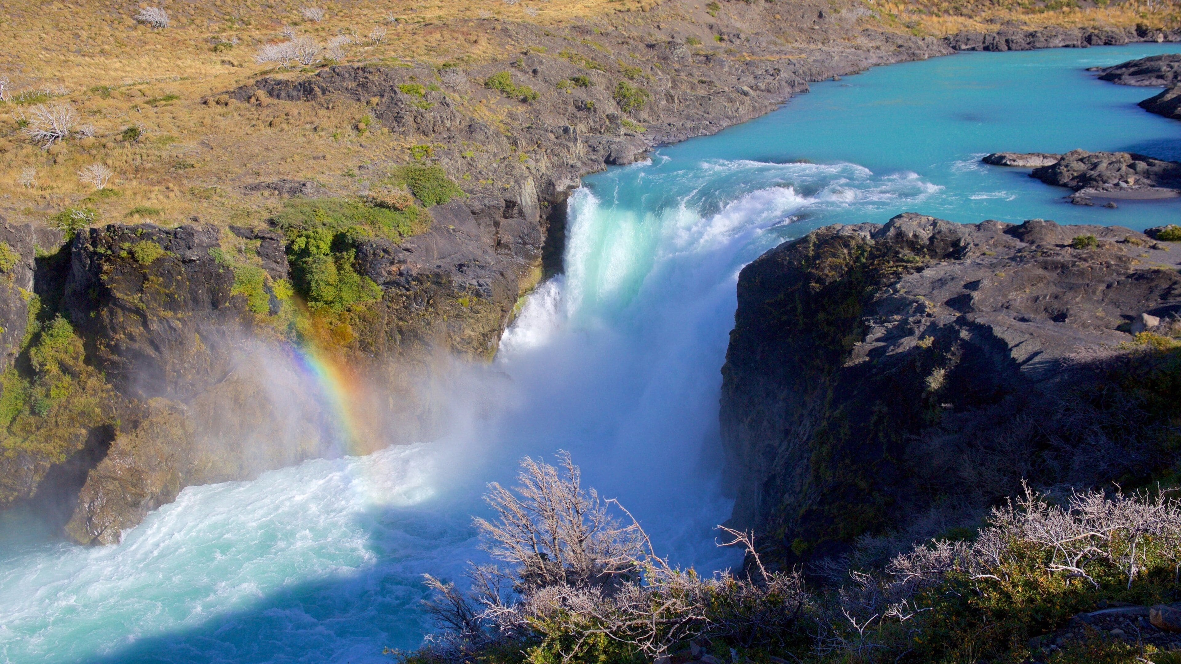 Torres Del Paine showing a river or creek and a cascade