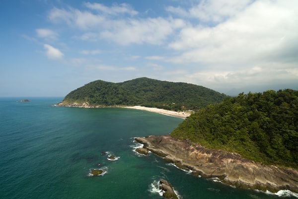 Aerial View of Jureia Beach, Sao Paulo, Brazil