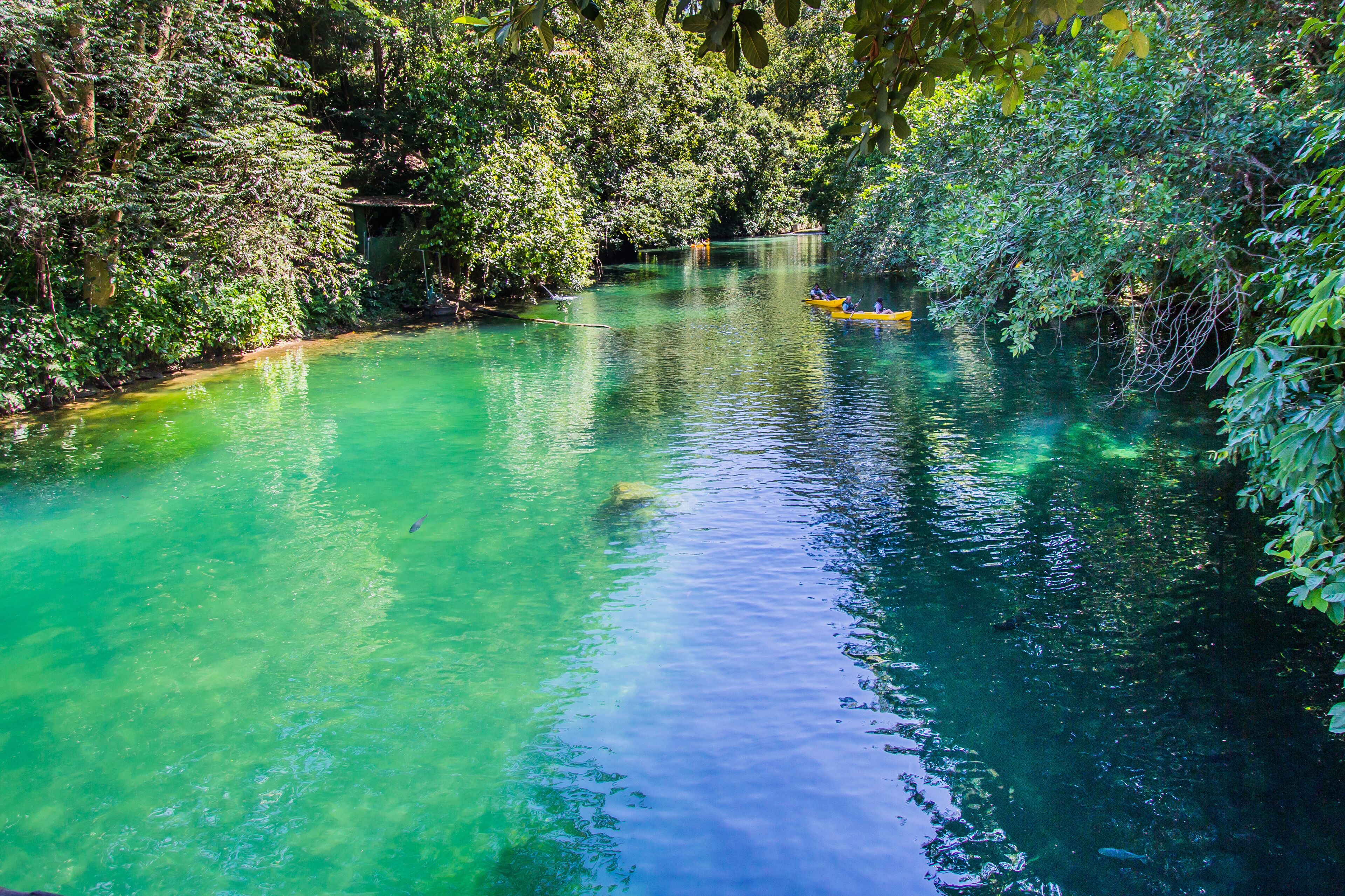 Brazilian people have fun in lake water