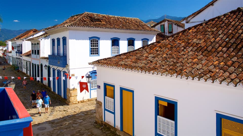 Paraty House of Culture which includes a small town or village as well as a small group of people