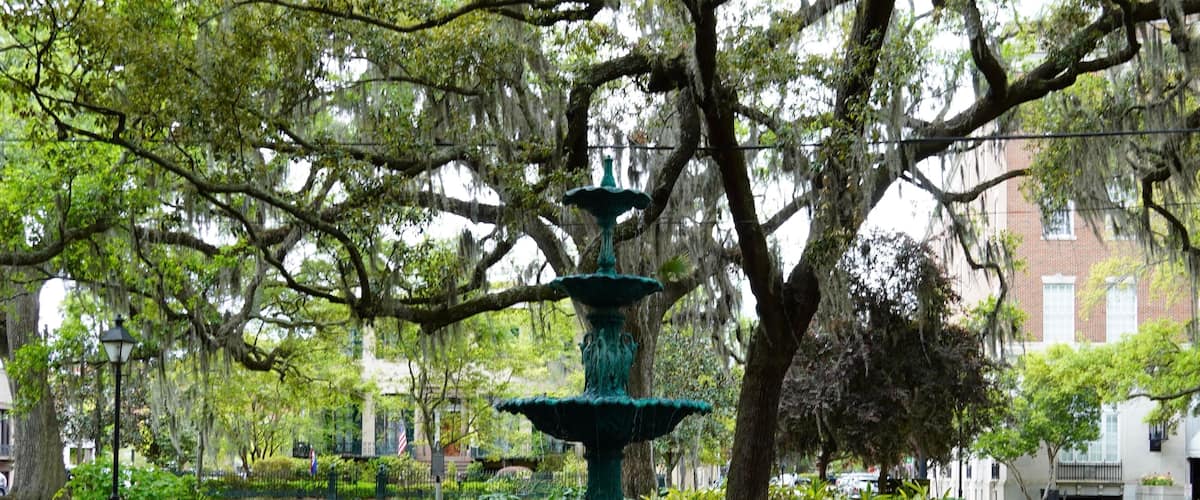 fountain in Lafayette Square, Savannah Georgia
