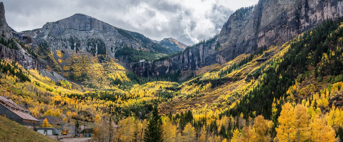Autumn at the end of the box canyon Telluride Colorado - Rocky Mountains