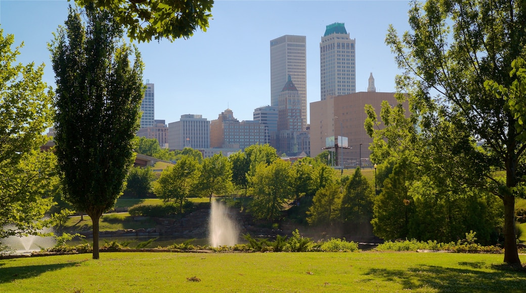 Centennial Park which includes a garden, a high rise building and a city