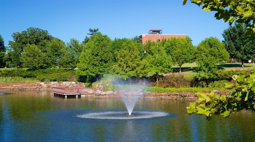 Centennial Park som viser en have, et springvand og en sø eller et vandhul