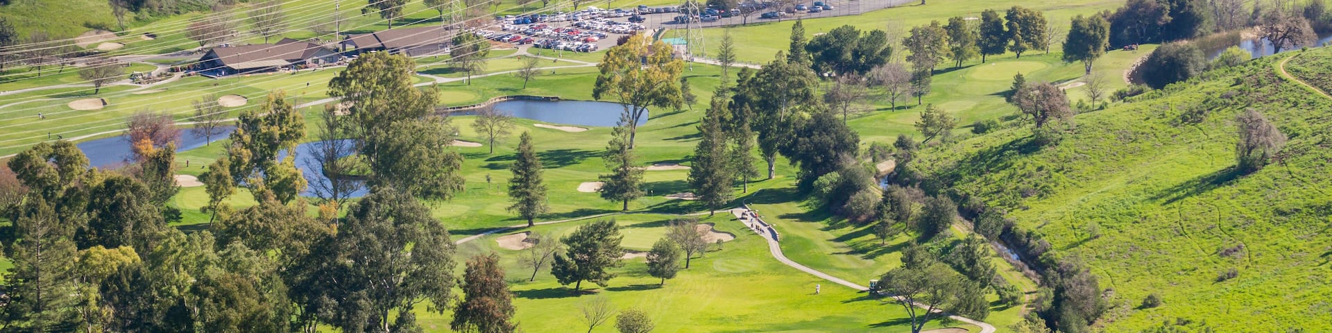 Aerial view of Golf course, California