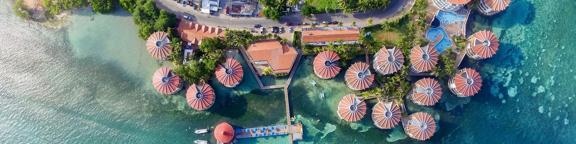 The north end of San Andres Island in Colombia viewed from a drone