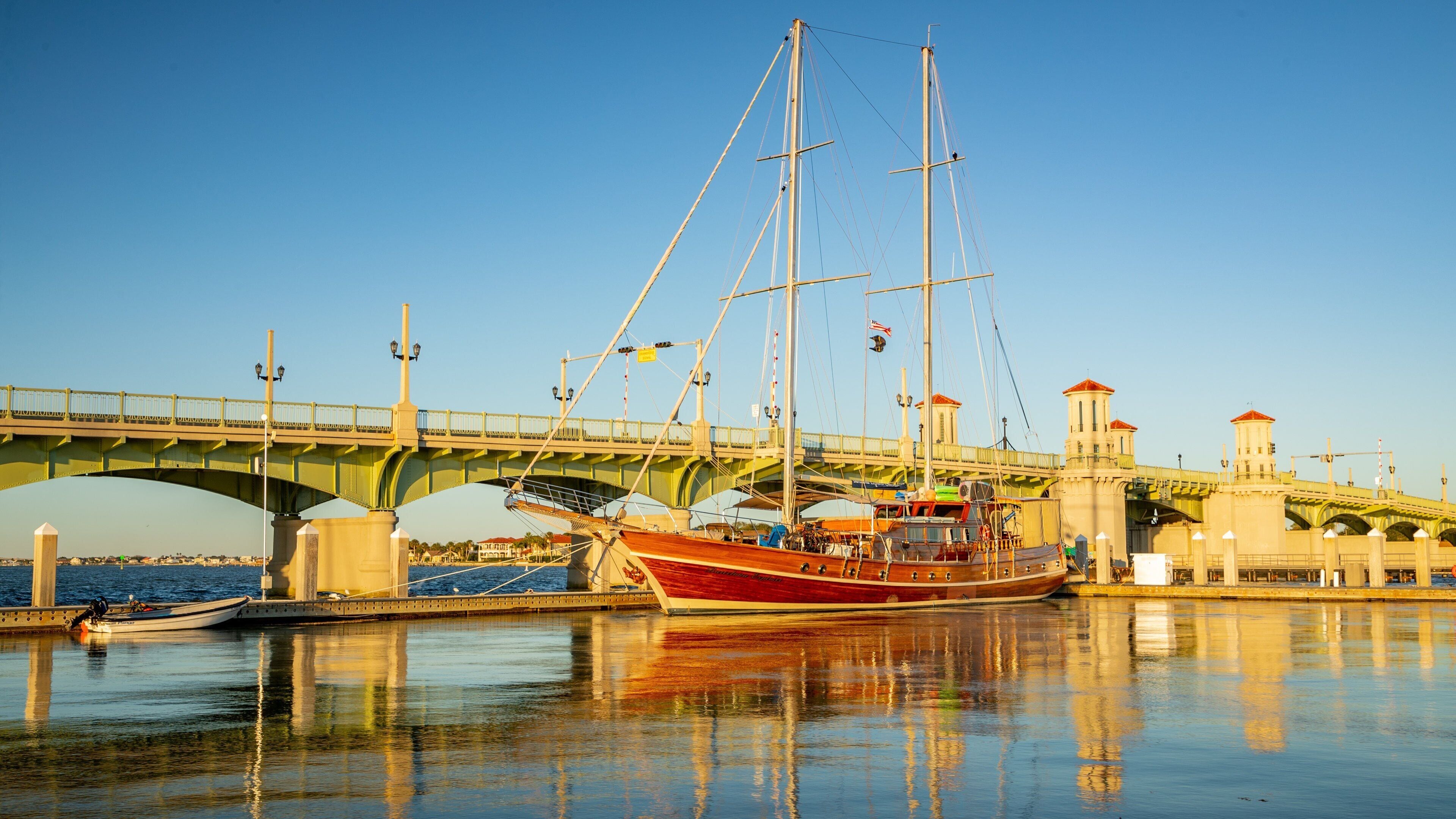 St. Augustine Municipal Marina which includes boating, a bay or harbor and heritage elements