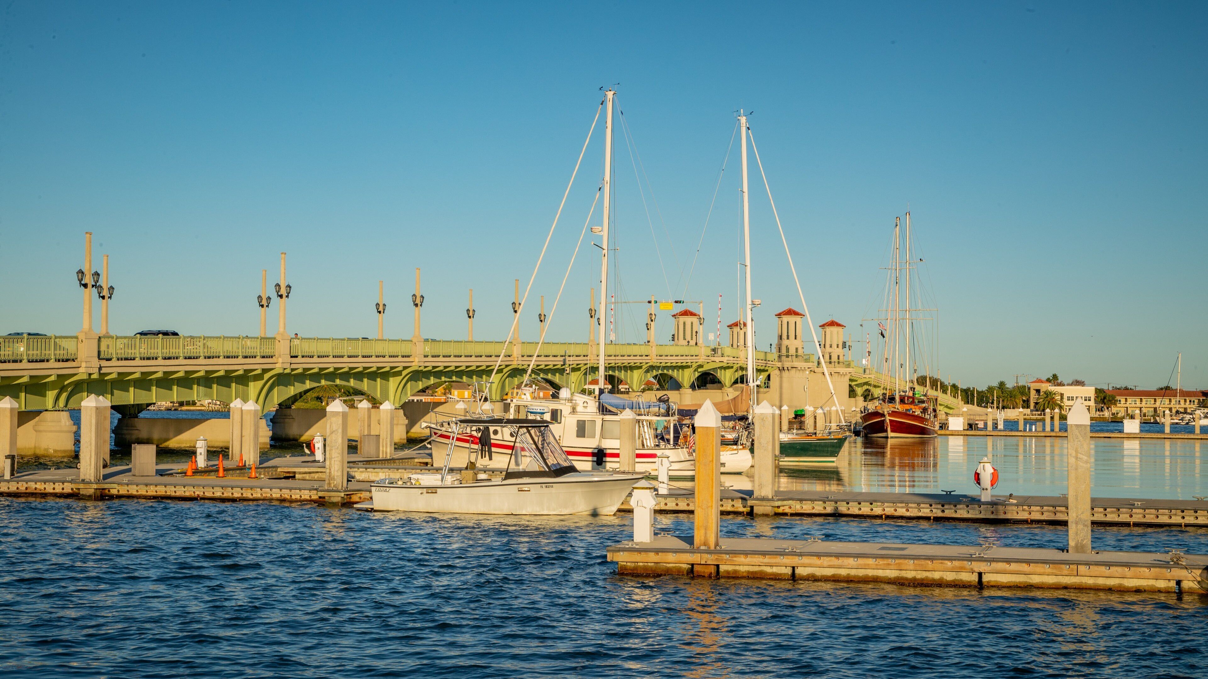 St. Augustine Municipal Marina showing a bay or harbor