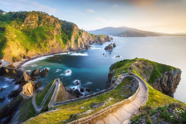 Stairs in San juan de Gaztelugatxe. Basque Country, Shutterstock ID 434073643, Purchase Order: -