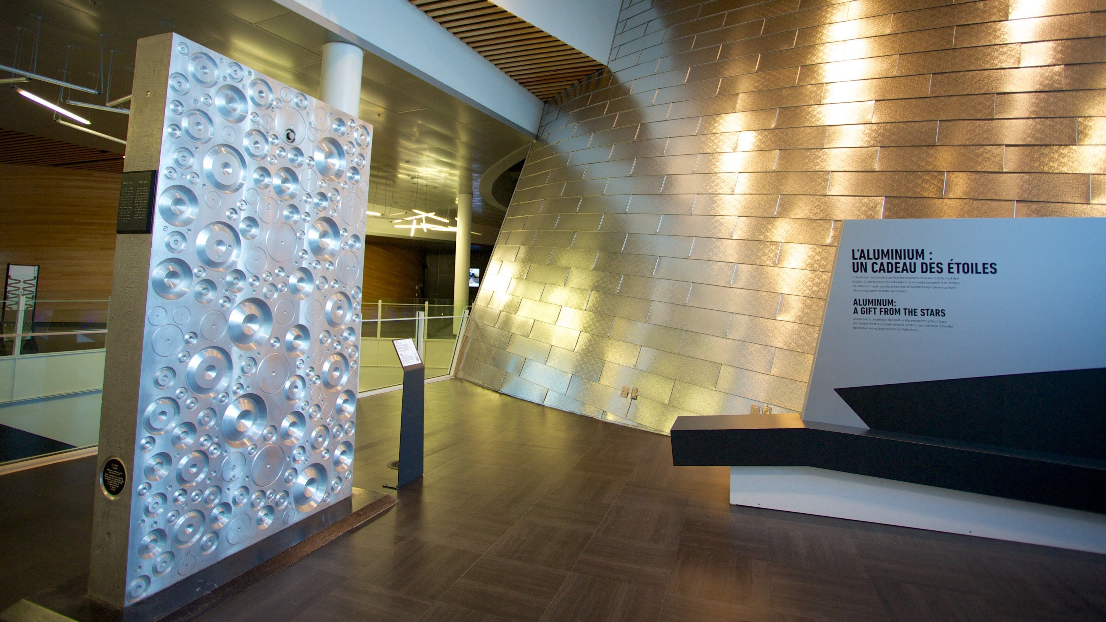 Rio Tinto Alcan Planetarium featuring signage, interior views and modern architecture